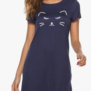EISHOPEER Women's Nightgown Cute Print Sleep Shirt Soft Size:L